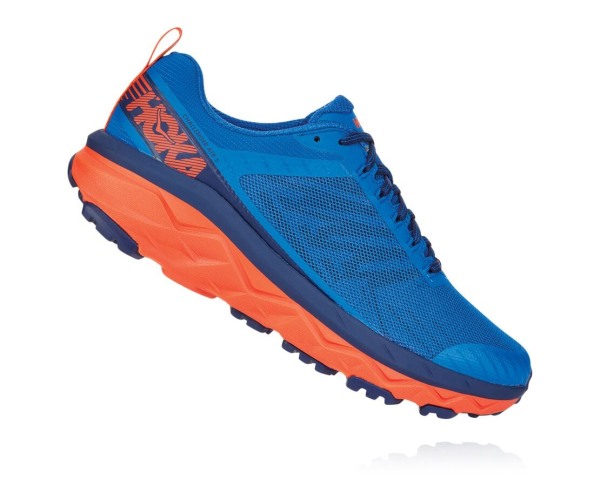 Hoka One One Challenger ATR 5 Mens UK - Royal / Red Trail Running Shoes - EPBTN5092